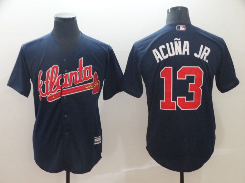 2019 Men Atlanta Braves #13 Acuna JR Blue Game MLB Jerseys->st.louis cardinals->MLB Jersey